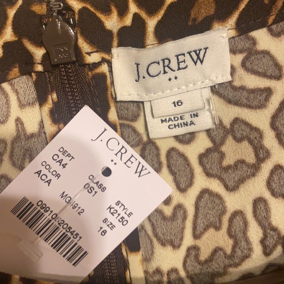 NWT J Crew Cheetah dress size 16! - Picture 2 of 3